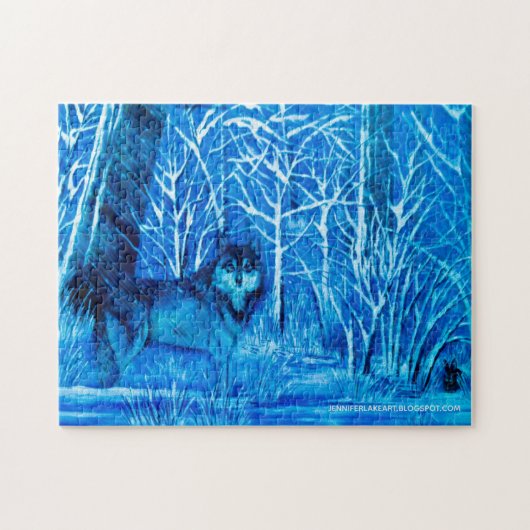 Blauwe Wolf Puzzel (Horizontaal)