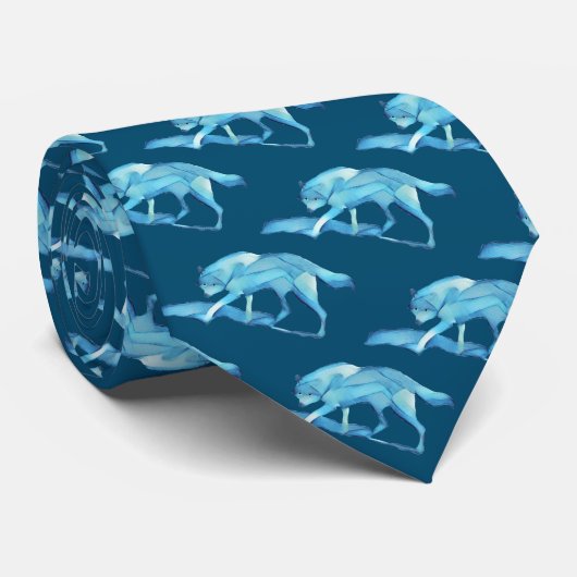 Blauwe Wolf Stropdas (Opgerold)