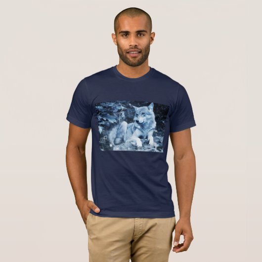 Blauwe wolf T-shirt (Voorkant volledig)