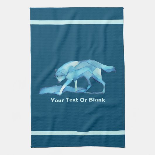 Blauwe Wolf Theedoek (Verticaal)