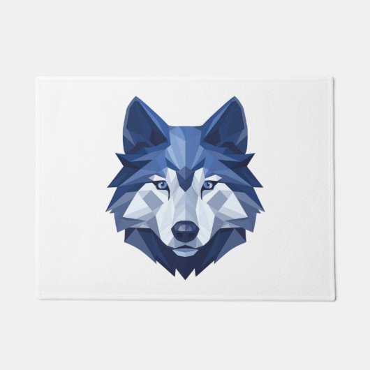 Blauwe WolfDog 4 Deurmat (Voorkant)
