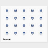 Blauwe WolfDog 4 Hart Sticker (Vel)