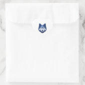 Blauwe WolfDog 4 Hart Sticker (Tas)