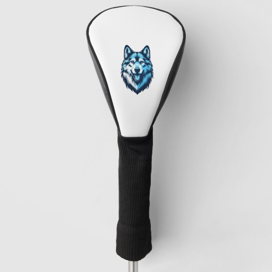 Blauwe Wolfdog 5 Golfheadcover (Voorkant)