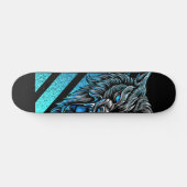Blauwe wolfskateboard persoonlijk skateboard (Horizontaal)
