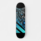 Blauwe wolfskateboard persoonlijk skateboard (Voorkant)