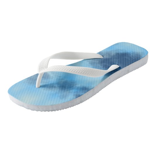 Blauwe wolk abstract teenslippers (Schuin)