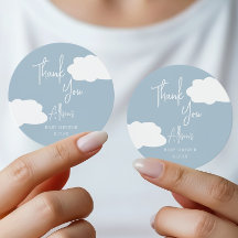 Blauwe Wolk Baby Shower Bedank Je Favor