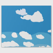 blauwe wolk cadeaupapier (Vlak)
