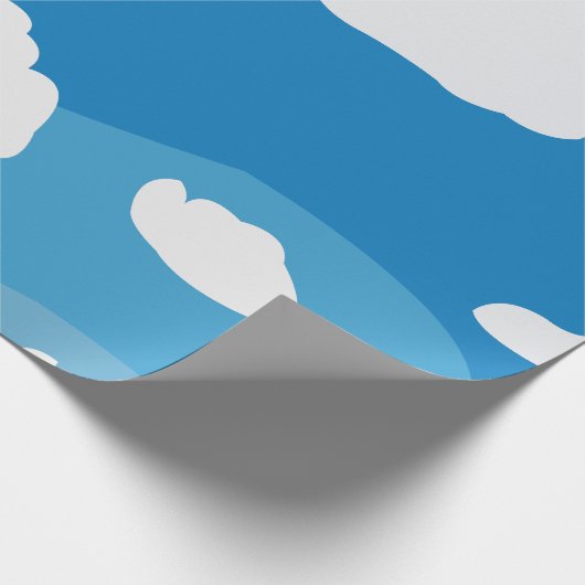 blauwe wolk cadeaupapier (Hoek)