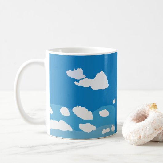 blauwe wolk koffiemok (Met donut)