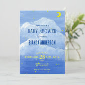 Blauwe wolk lucht Baby shower Kaart (Staand voorkant)