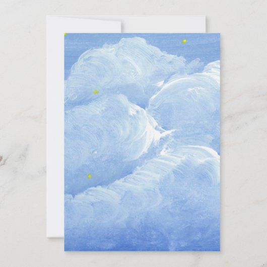 Blauwe wolk lucht Baby shower Kaart (Achterkant)