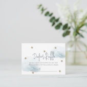 Blauwe Wolk & Ster Baby Shower Luier Raffel Ticket Informatiekaartje (Staand voorkant)