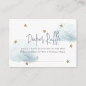 Blauwe Wolk & Ster Baby Shower Luier Raffel Ticket Informatiekaartje (Voorkant)