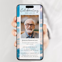 Blauwe wolken Foto begrafenis Digitale website