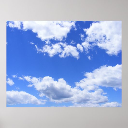 Blauwe wolken poster (Voorkant)