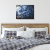 Blauwe wolken rondzwemmen van Planet Jupiter Juno Canvas Afdruk (Insitu (Slaapkamer))