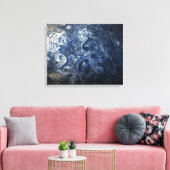Blauwe wolken rondzwemmen van Planet Jupiter Juno Canvas Afdruk (Insitu (Woonkamer))