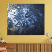 Blauwe wolken rondzwemmen van Planet Jupiter Juno Canvas Afdruk (Insitu (Woonkamer))