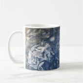 Blauwe wolken rondzwemmen van Planet Jupiter Juno  Koffiemok (Links)