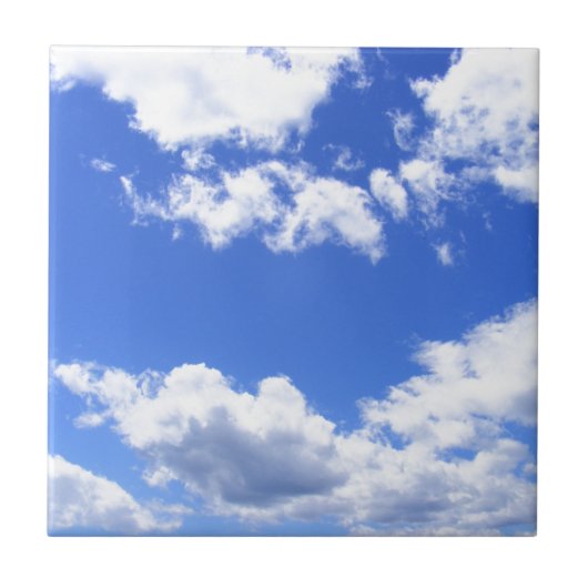 Blauwe wolken tegeltje (Voorkant)