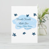 Blauwe wolken twinkelen Twinkle Little Star baby s Kaart (Staand voorkant)