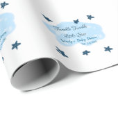 Blauwe wolken twinkeling Twinkle Little Star baby  Cadeaupapier (Rol Hoek)