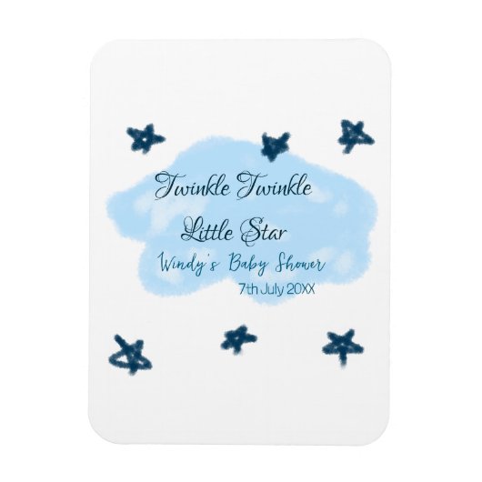 Blauwe wolken twinkeling Twinkle Little Star baby Magneet (Verticaal)