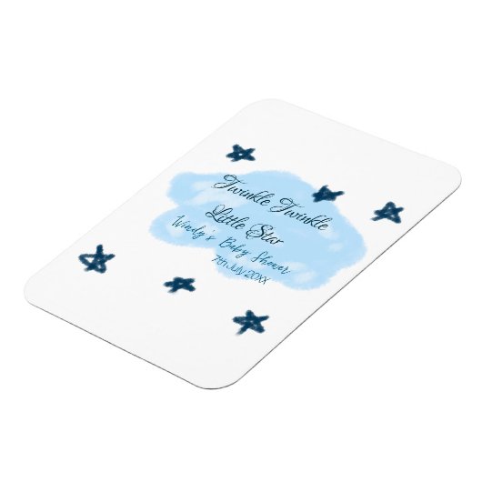 Blauwe wolken twinkeling Twinkle Little Star baby Magneet (Linkerzijde)