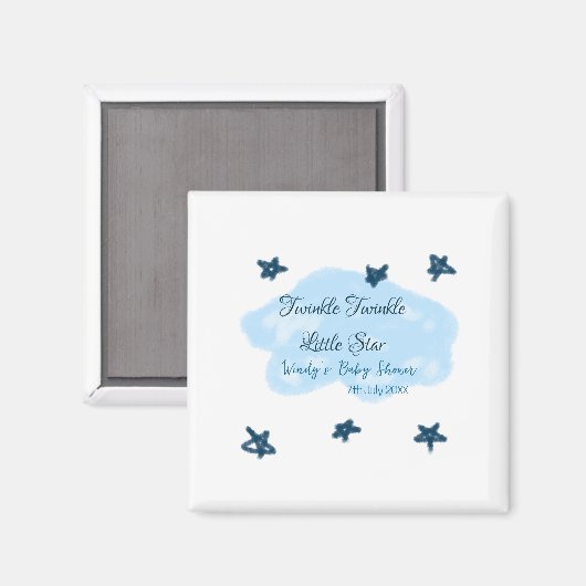 Blauwe wolken twinkeling Twinkle Little Star baby  Magneet (Voorkant / Achterkant)