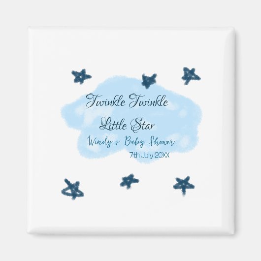 Blauwe wolken twinkeling Twinkle Little Star baby  Magneet (Voorkant)