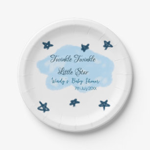 Blauwe wolken twinkeling Twinkle Little Star baby Papieren Bordje