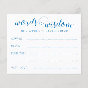 Blauwe woorden van Wisdom New Parent Advice Baby s