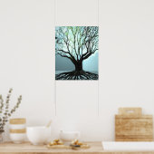 Blauwe Wortel Lichten Poster (Keuken)