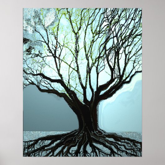 Blauwe Wortel Lichten Poster (Voorkant)