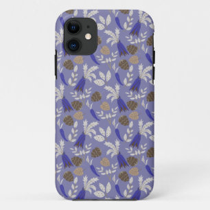 Blauwe wortelen en notenpatronen Case-Mate iPhone case