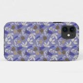 Blauwe wortelen en notenpatronen Case-Mate iPhone case (Achterkant (horizontaal))