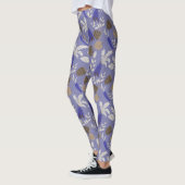 Blauwe wortelen en notenpatronen leggings (Links)
