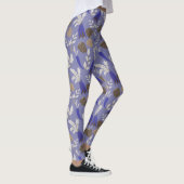 Blauwe wortelen en notenpatronen leggings (Rechts)