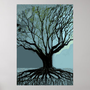 Blauwe wortelen poster