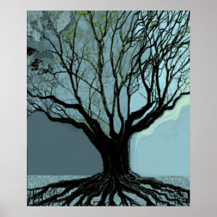Blauwe wortelen poster