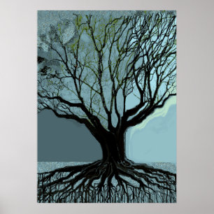 Blauwe wortelen poster