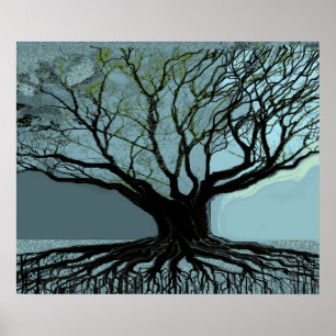 Blauwe wortelen poster