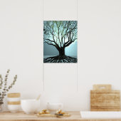 Blauwe Wortels Lichten Poster (Keuken)