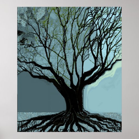 Blauwe wortels poster (Voorkant)
