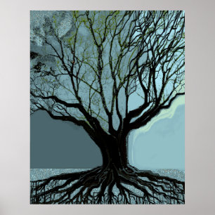Blauwe wortels poster
