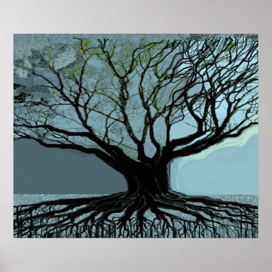 Blauwe wortels poster (Voorkant)