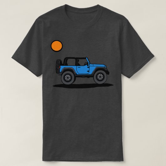 Blauwe Wrangler met Zon T-shirt (Design voorkant)
