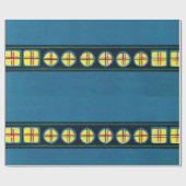 BLAUWE WRAPPINGSPAPIER JAPANESE WOODBLOCK PATTERN CADEAUPAPIER (Vlak)